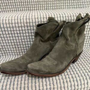 Lucchese Women’s Western Boots - Dark Olive Suede